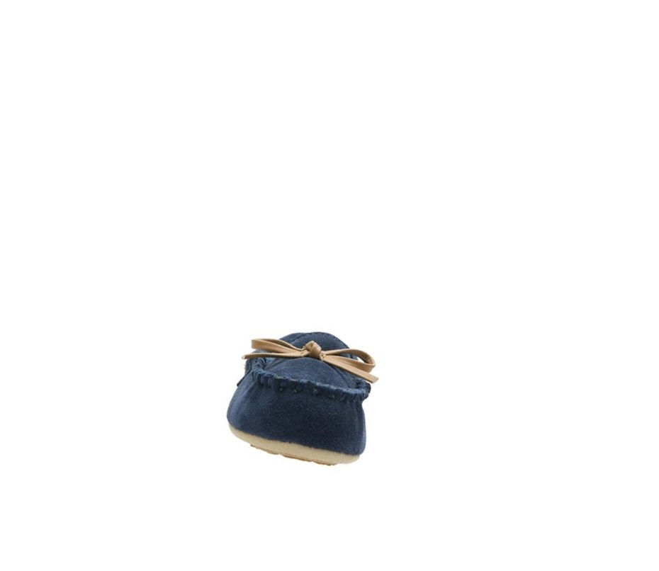 Chaussons Clarks Crackling Flo Daim Fille Bleu Marine | XSOI53246