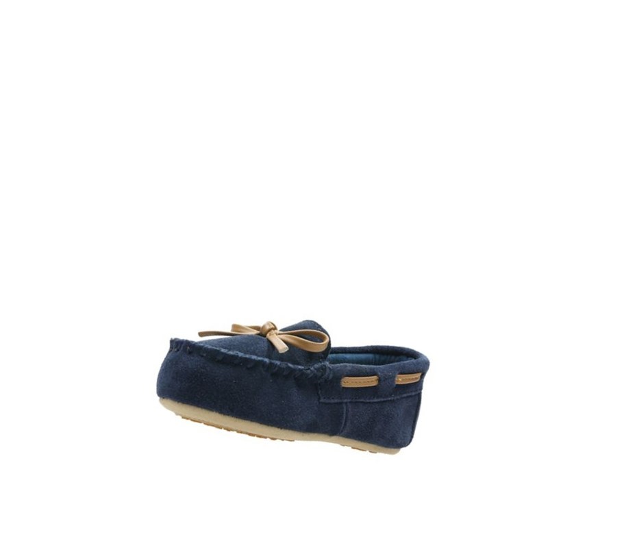 Chaussons Clarks Crackling Flo Daim Garcon Bleu Marine | KGEZ43609