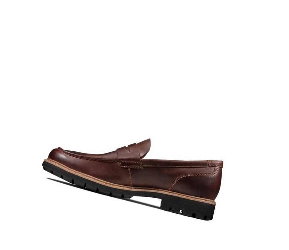 Chaussures Bateau Clarks Batcombe Edge Cuir Homme Marron Foncé | YGRM41856