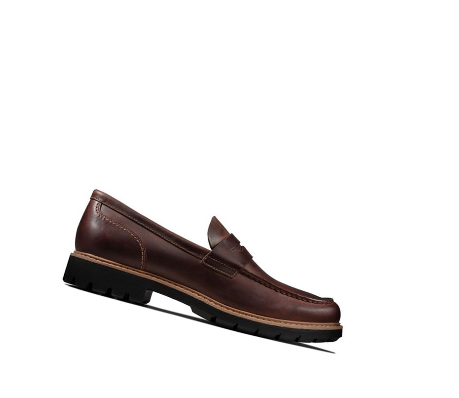 Chaussures Bateau Clarks Batcombe Edge Cuir Homme Marron Foncé | YGRM41856