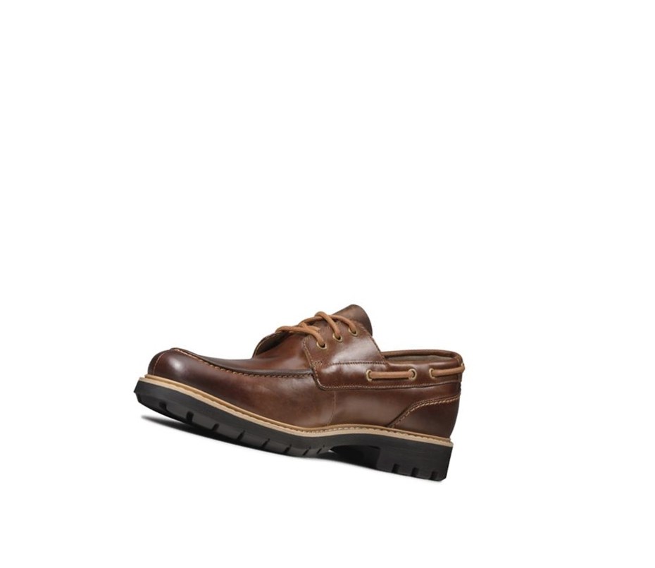 Chaussures Bateau Clarks Batcombe Sail Cuir Homme Marron Foncé | GASX28731