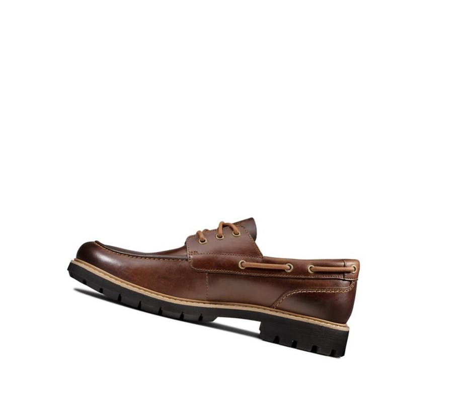 Chaussures Bateau Clarks Batcombe Sail Cuir Homme Marron Foncé | GASX28731