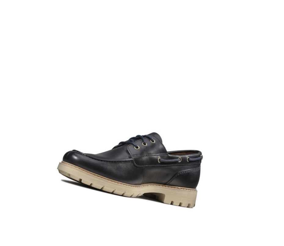 Chaussures Bateau Clarks Batcombe Sail Cuir Homme Bleu Marine | JGLB86794