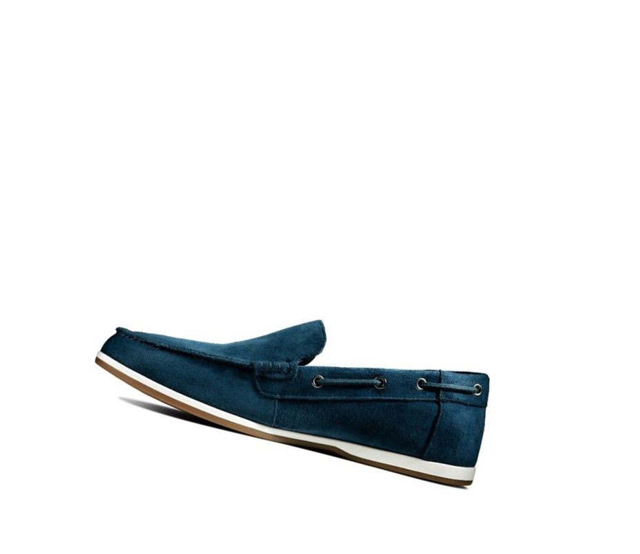 Chaussures Bateau Clarks Morven Sun Daim Homme Bleu Marine | EXRF64509