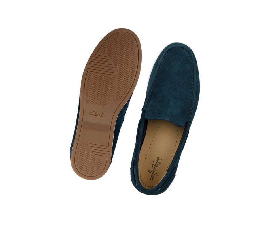 Chaussures Bateau Clarks Morven Sun Daim Homme Bleu Marine | EXRF64509