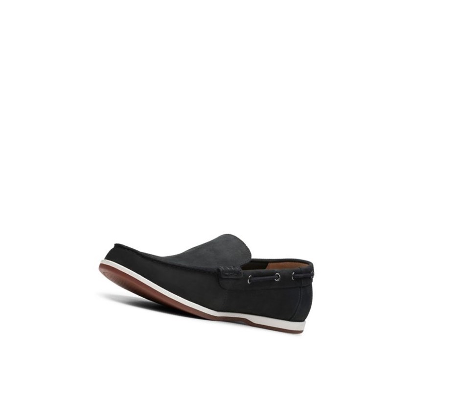 Chaussures Bateau Clarks Morven Sun Nubuck Homme Noir | IGBA73860