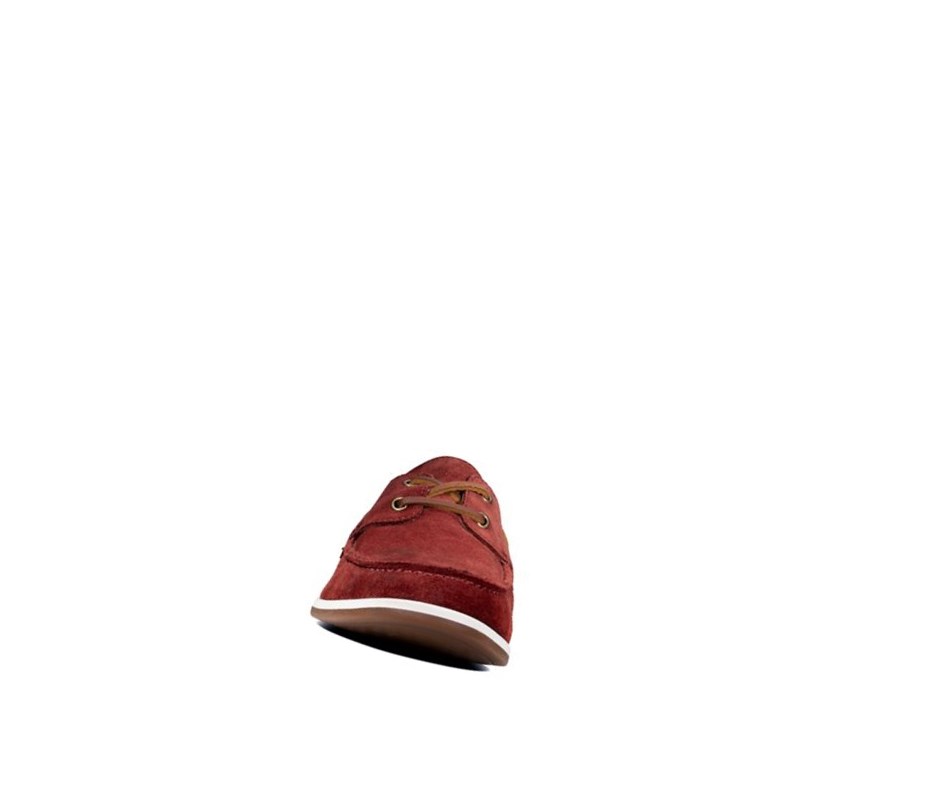 Chaussures Bateau Clarks Pickwell Sail Daim Homme Rouge | APGW47615