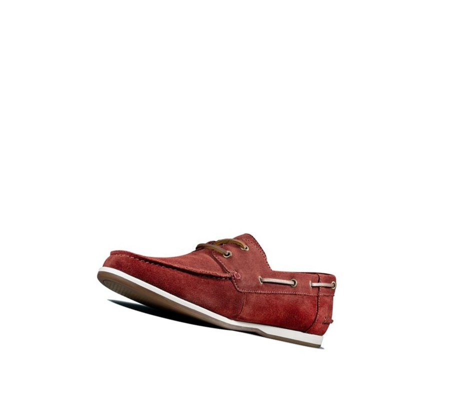 Chaussures Bateau Clarks Pickwell Sail Daim Homme Rouge | APGW47615