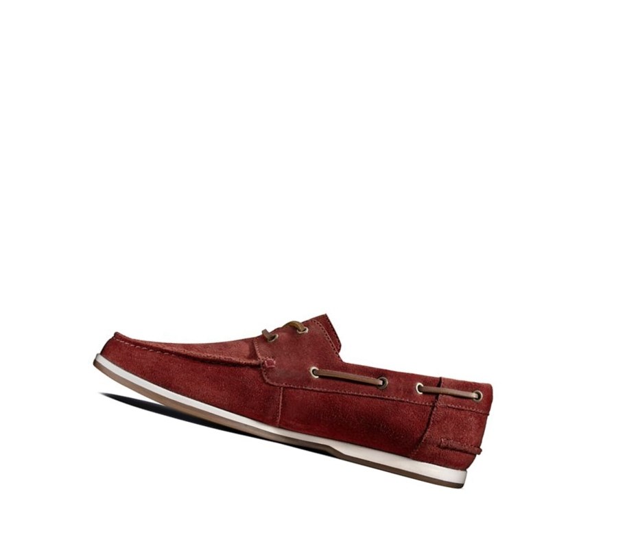 Chaussures Bateau Clarks Pickwell Sail Daim Homme Rouge | APGW47615