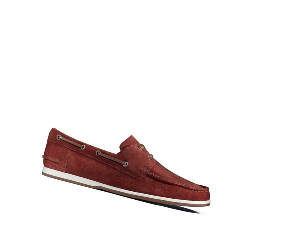 Chaussures Bateau Clarks Pickwell Sail Daim Homme Rouge | APGW47615