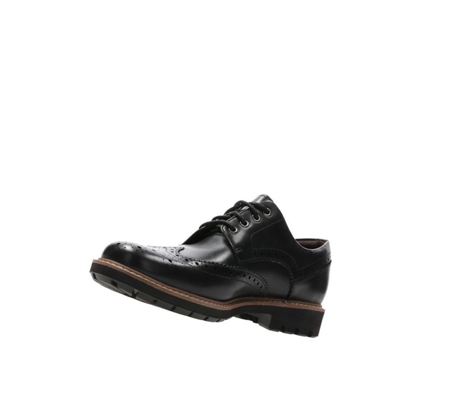 Chaussures Brogue Clarks Batcombe Wing Cuir Homme Noir | TDRK21967