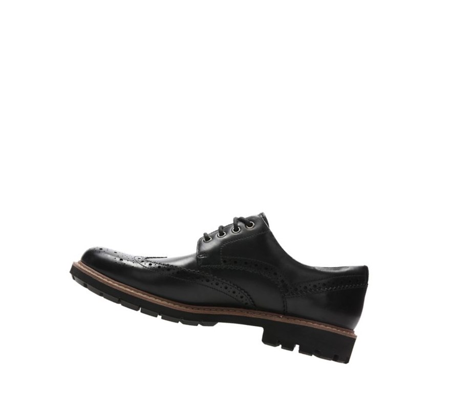 Chaussures Brogue Clarks Batcombe Wing Cuir Homme Noir | TDRK21967