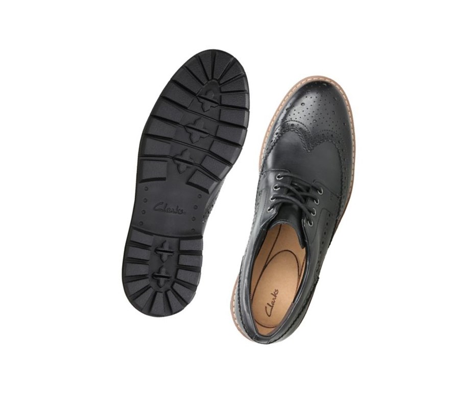 Chaussures Brogue Clarks Batcombe Wing Cuir Homme Noir | TDRK21967