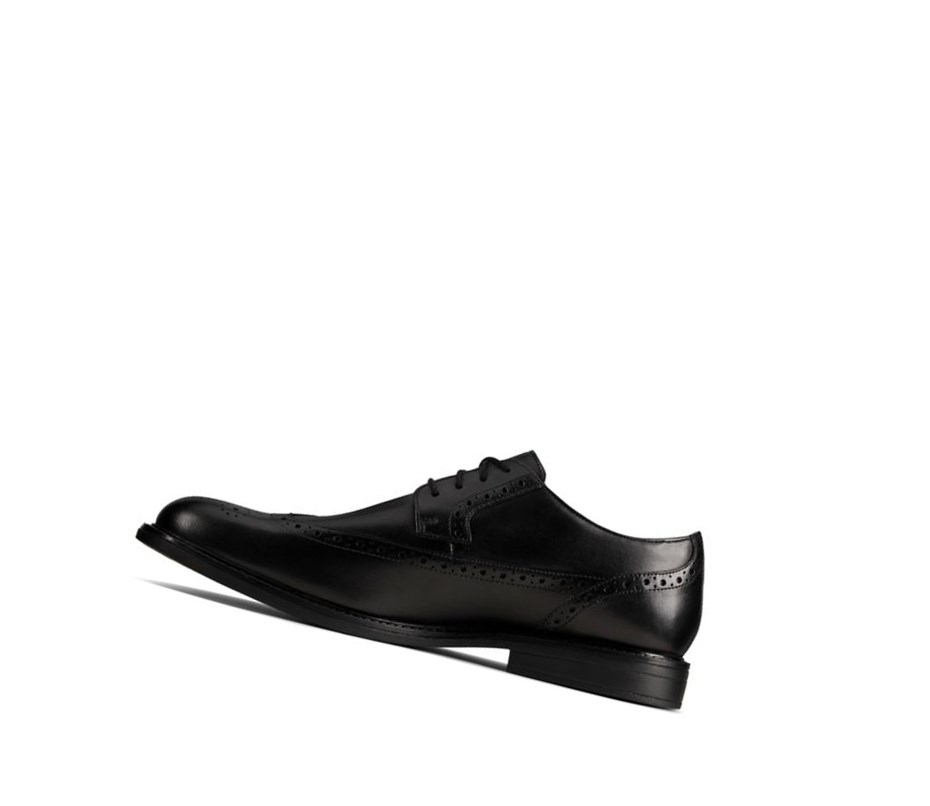 Chaussures Brogue Clarks Beckfield Limit Cuir Homme Noir | LYEJ75403