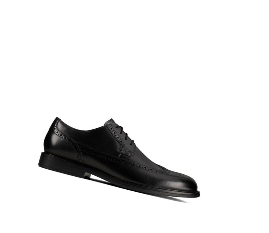 Chaussures Brogue Clarks Beckfield Limit Cuir Homme Noir | LYEJ75403