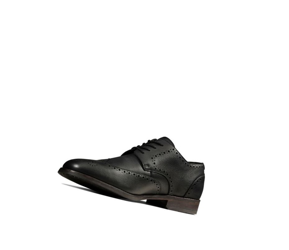 Chaussures Brogue Clarks Flow Limit Cuir Homme Noir | QSKD37612