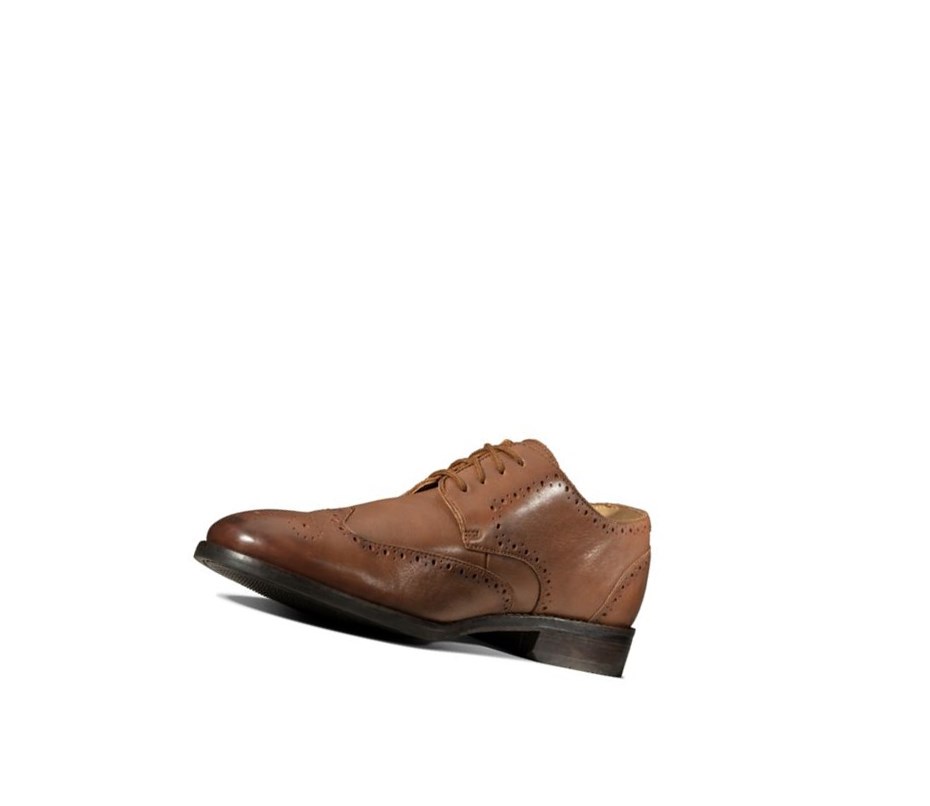 Chaussures Brogue Clarks Flow Limit Cuir Homme Marron Foncé | UCNG91603