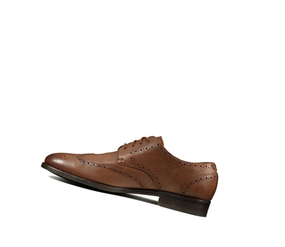 Chaussures Brogue Clarks Flow Limit Cuir Homme Marron Foncé | UCNG91603