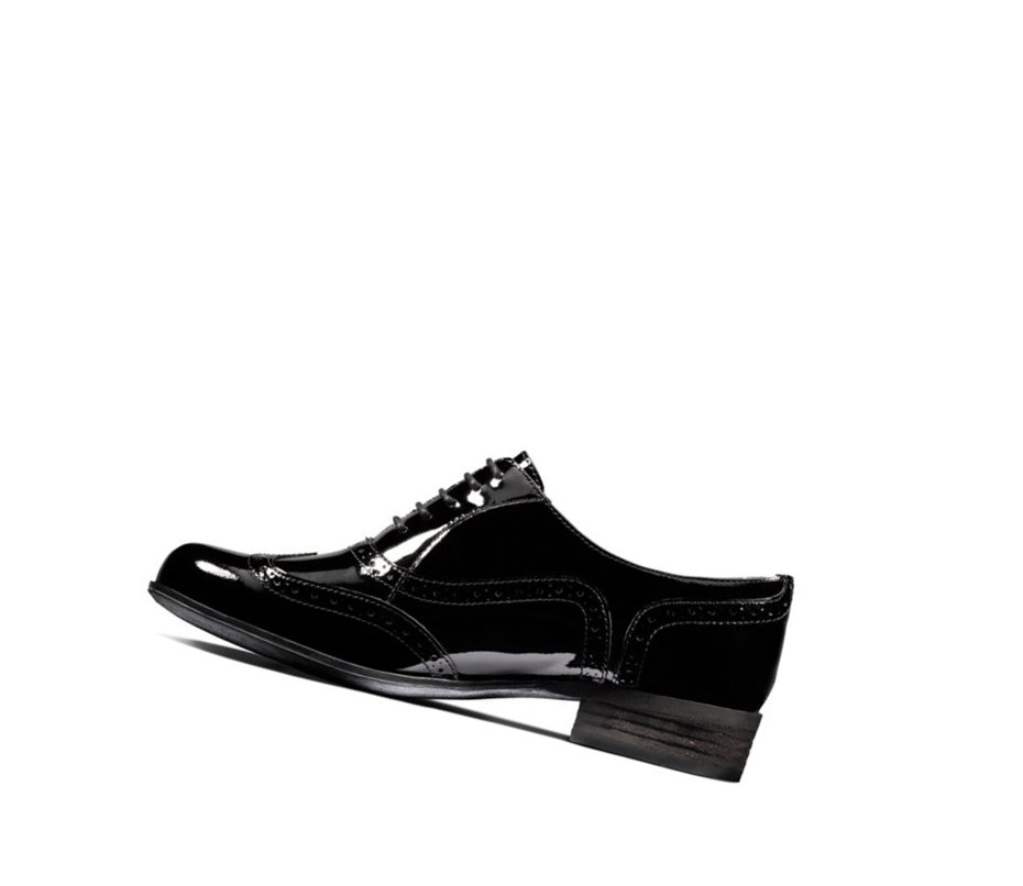 Chaussures Brogue Clarks Hamble Oak Vernis Femme Noir | LYDM03641