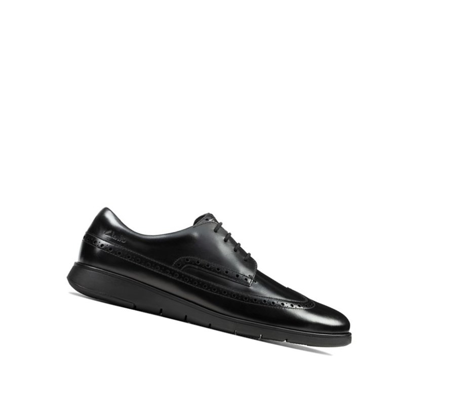 Chaussures Brogue Clarks Helston Limit Cuir Homme Noir | XSIF71305