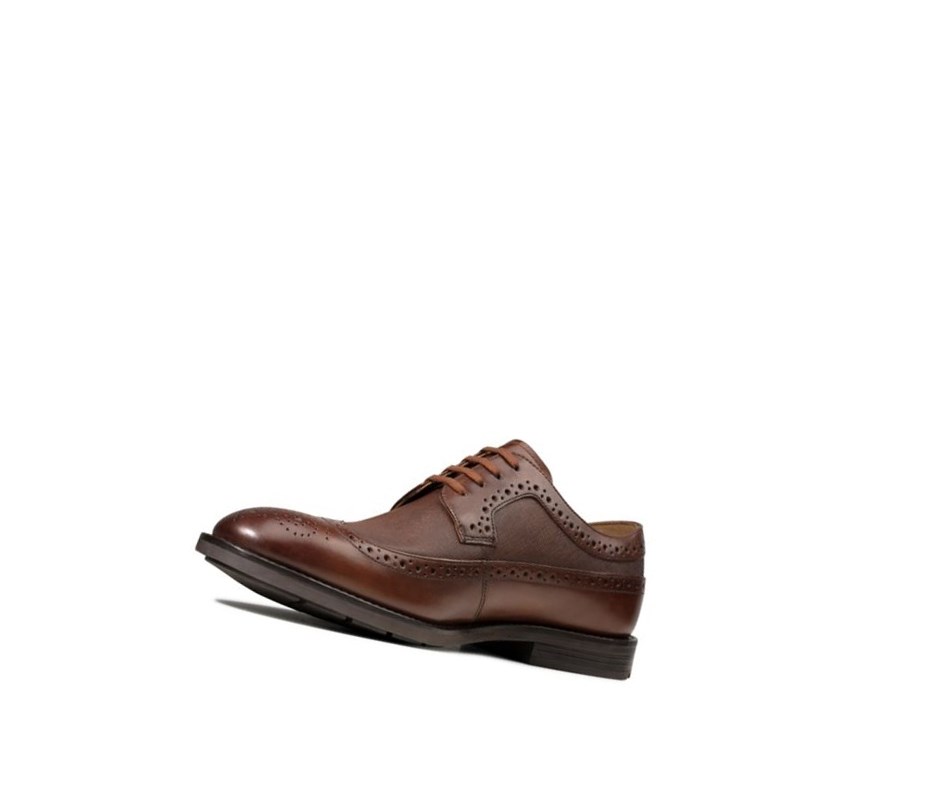 Chaussures Brogue Clarks Ronnie Limit Cuir Homme Marron Foncé | CFKV95873