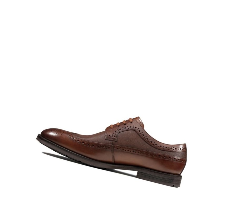 Chaussures Brogue Clarks Ronnie Limit Cuir Homme Marron Foncé | CFKV95873