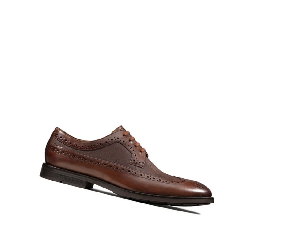 Chaussures Brogue Clarks Ronnie Limit Cuir Homme Marron Foncé | CFKV95873