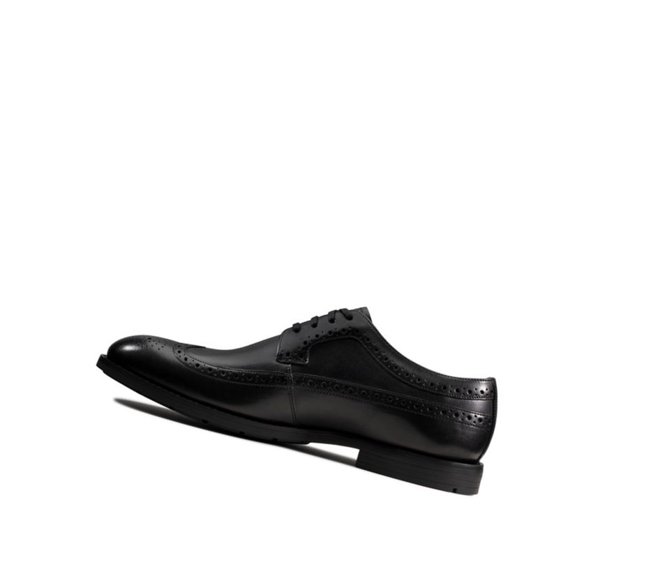 Chaussures Brogue Clarks Ronnie Limit Cuir Homme Noir | ERMW23695