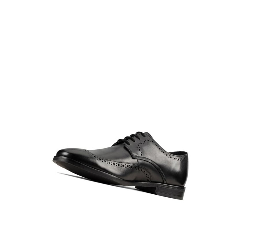 Chaussures Brogue Clarks Stanford Limit Cuir Homme Noir | NFMW73415