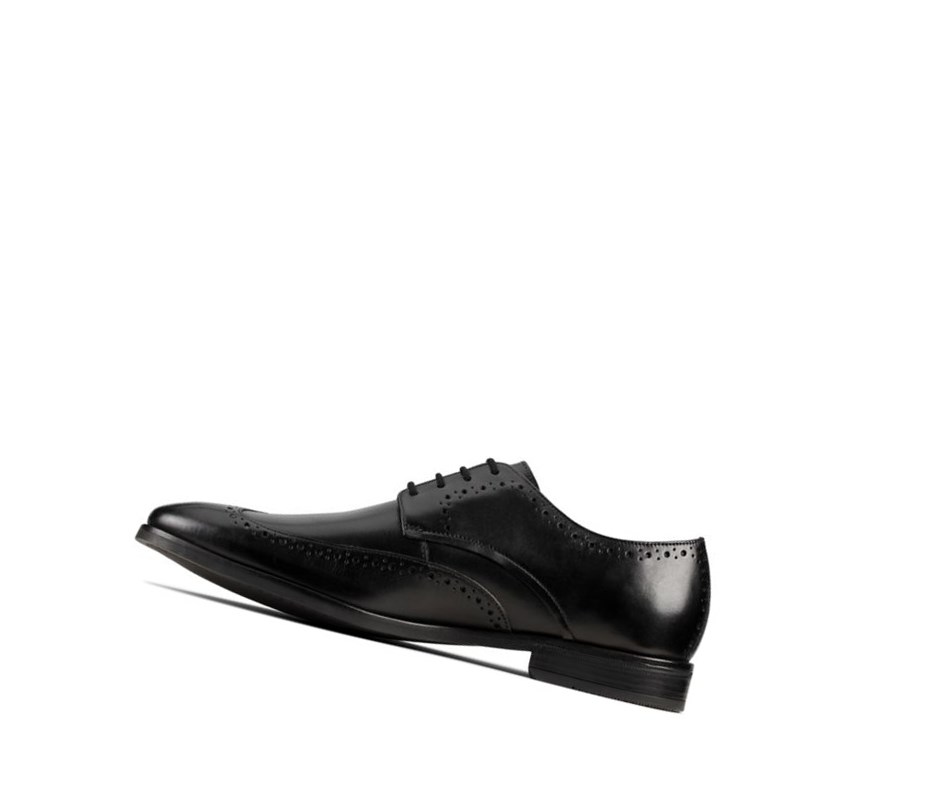 Chaussures Brogue Clarks Stanford Limit Cuir Homme Noir | NFMW73415