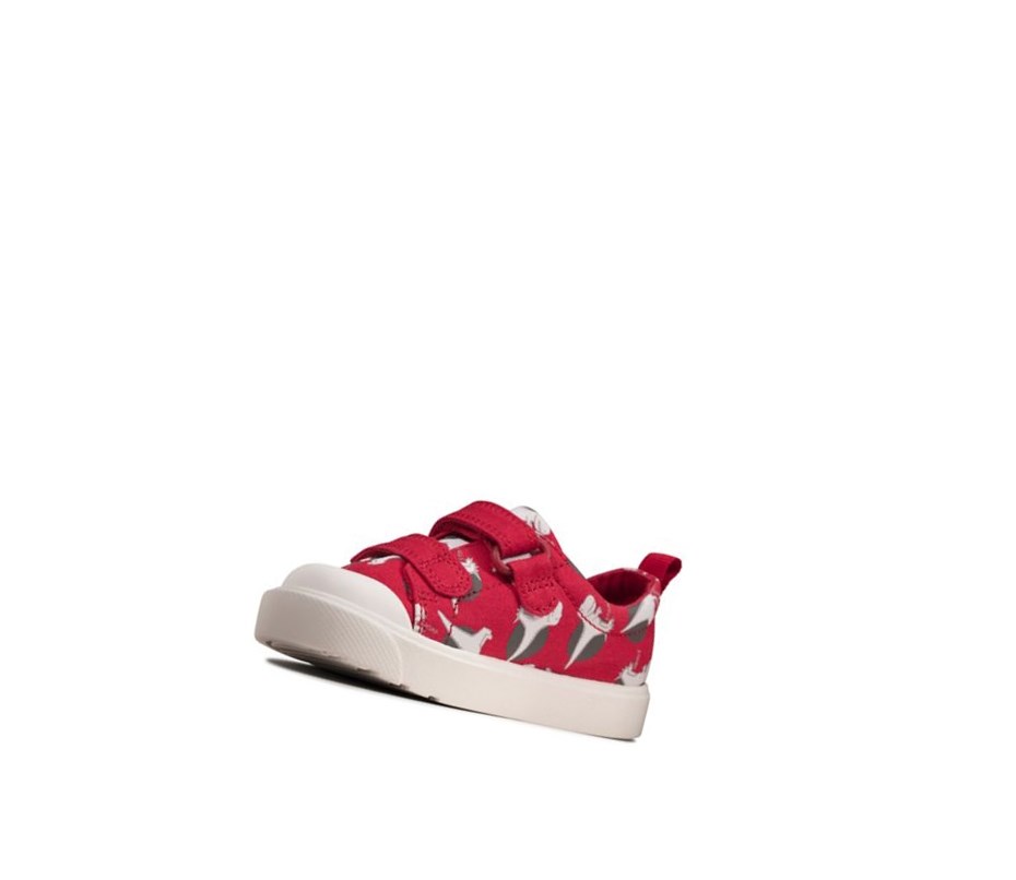 Chaussures Casual Clarks City Bright Fille Rouge | LBCY37012