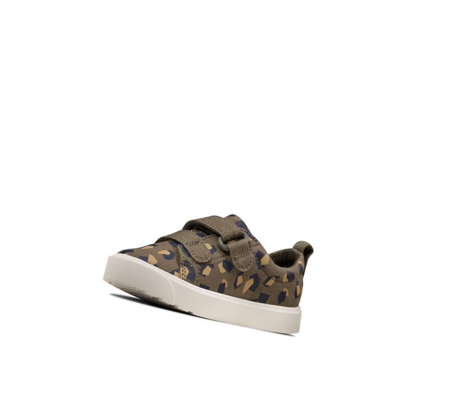 Chaussures Casual Clarks City Bright Fille Vert Olive Camouflage | MLDK80946