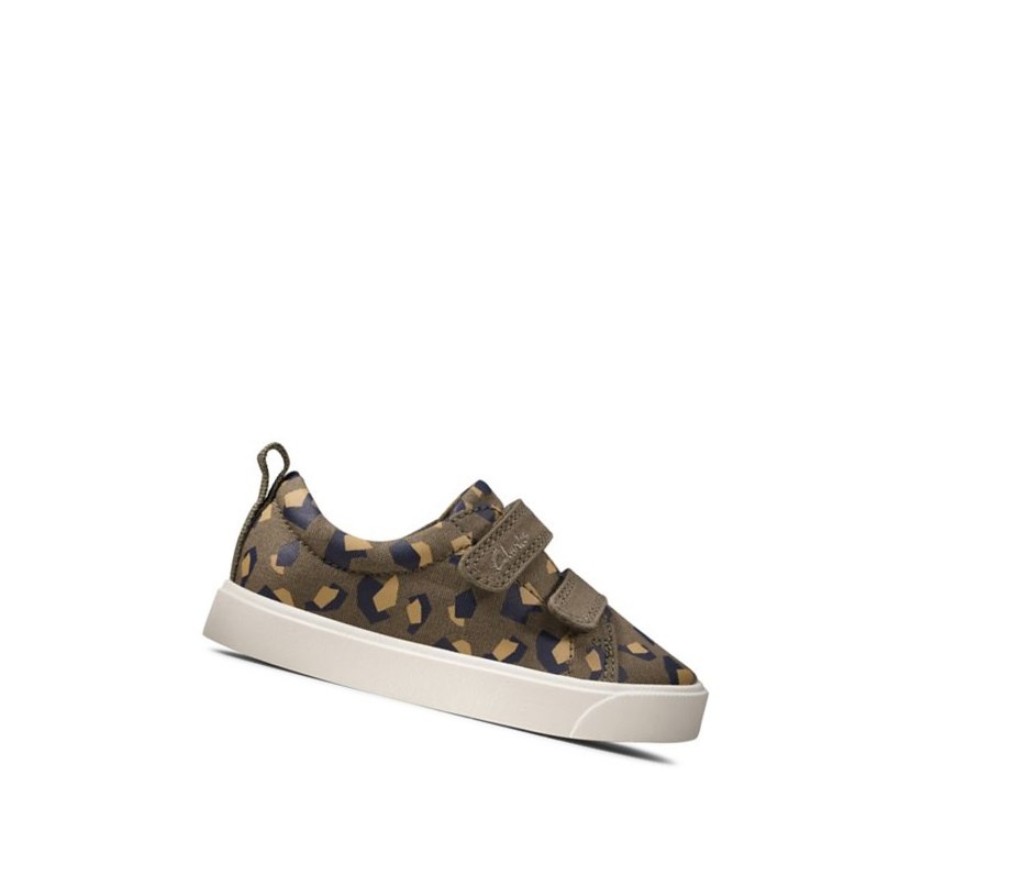 Chaussures Casual Clarks City Bright Fille Vert Olive Camouflage | MLDK80946