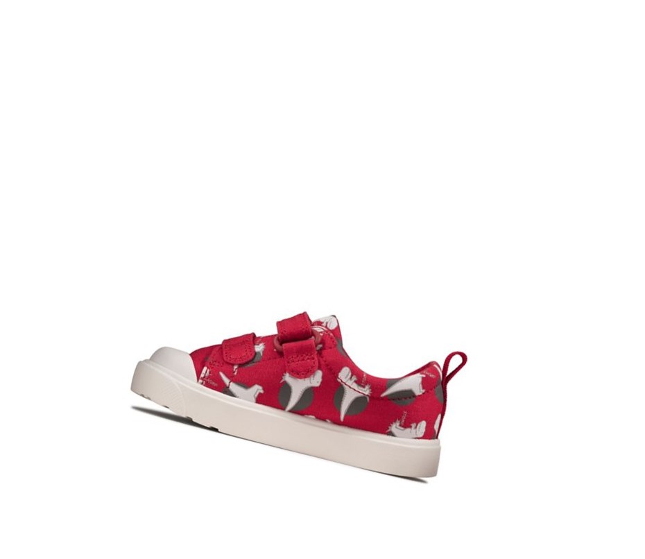 Chaussures Casual Clarks City Bright Fille Rouge | WANL50913