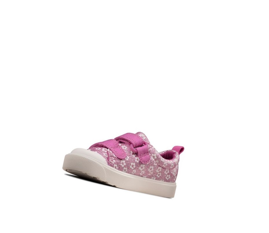 Chaussures Casual Clarks City Bright Floral Garcon Rose | AWGC51429