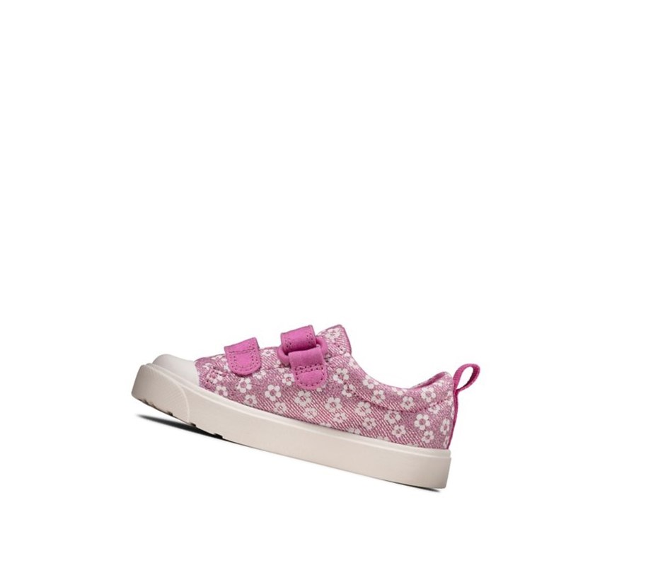 Chaussures Casual Clarks City Bright Floral Garcon Rose | AWGC51429