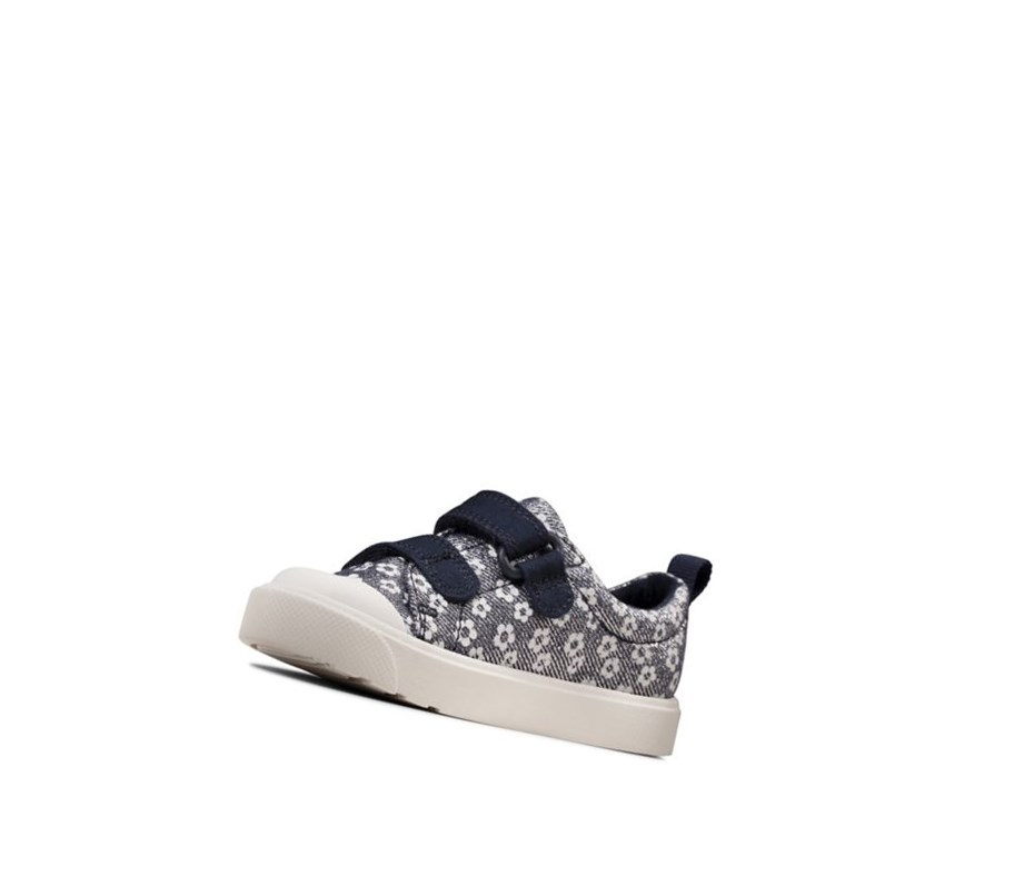 Chaussures Casual Clarks City Bright Floral Garcon Bleu Marine | CMFO10567