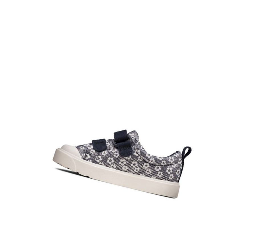 Chaussures Casual Clarks City Bright Floral Garcon Bleu Marine | CMFO10567