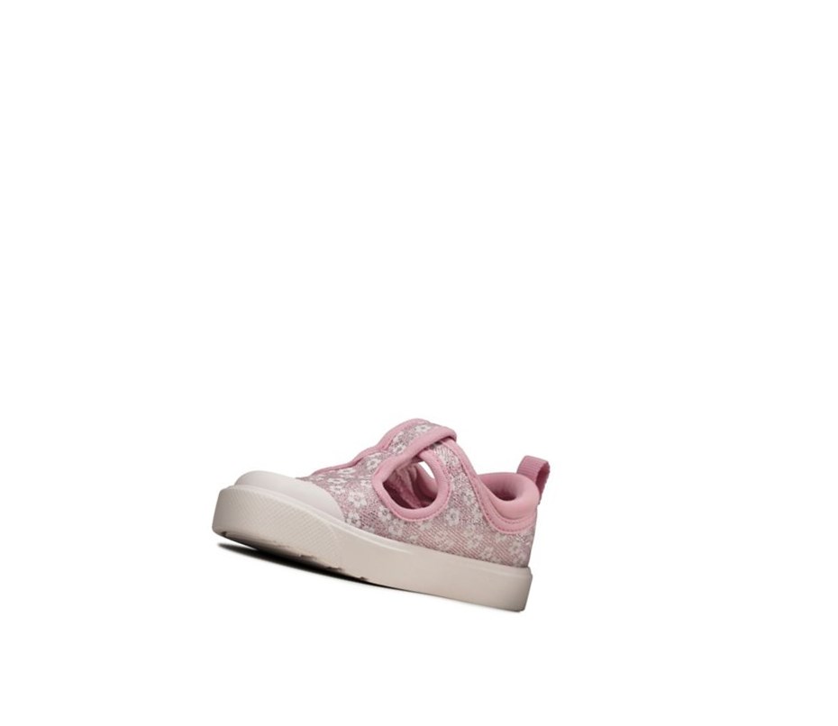 Chaussures Casual Clarks City Dance Floral Garcon Rose | ETOR75936