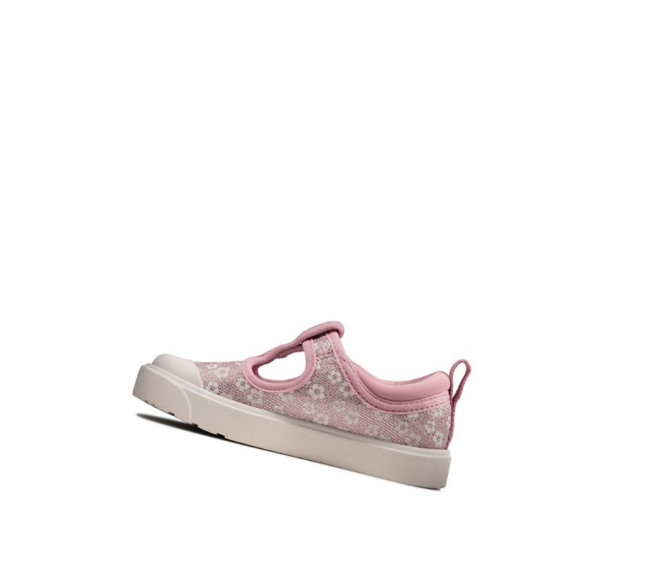 Chaussures Casual Clarks City Dance Floral Garcon Rose | ETOR75936