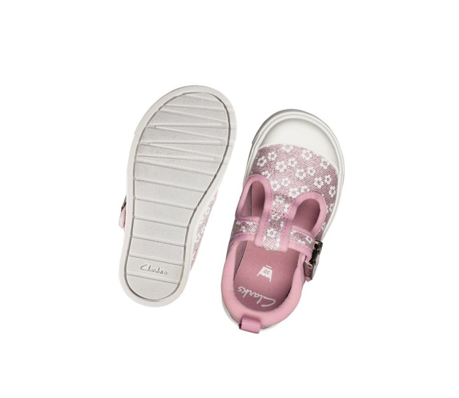 Chaussures Casual Clarks City Dance Floral Garcon Rose | ETOR75936