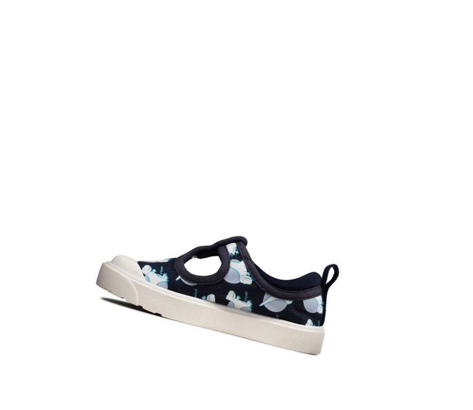 Chaussures Casual Clarks City Dance T-bar Fille Bleu Marine | CQXG45270