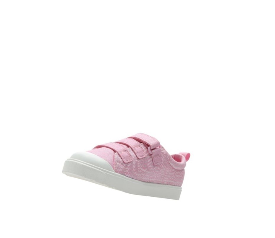 Chaussures Casual Clarks City Flare Lo Fille Rose | KBUV68239