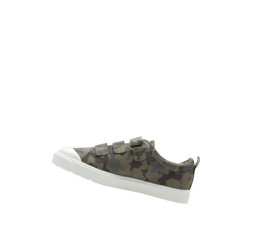 Chaussures Casual Clarks City Flare Lo Fille Vert Olive Camouflage | PJMN94830