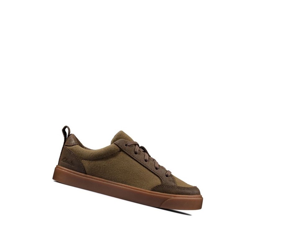 Chaussures Casual Clarks City Fresh Textile Garcon Vert Olive | DFAC36149