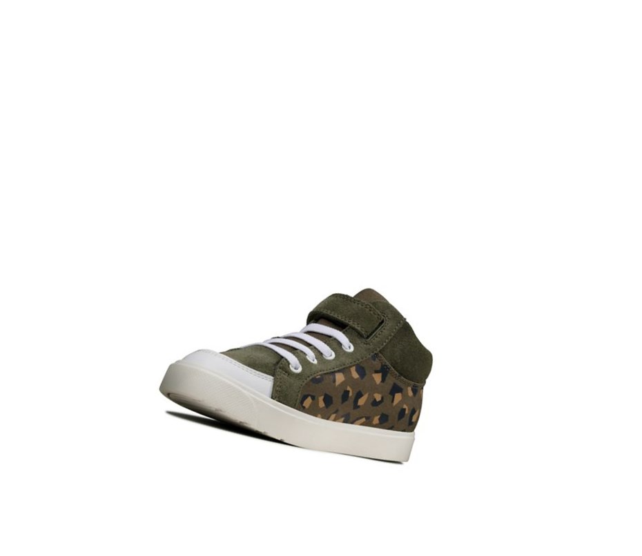 Chaussures Casual Clarks City Hop Fille Vert Olive Camouflage | JLAX41258