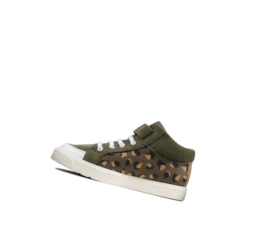 Chaussures Casual Clarks City Hop Fille Vert Olive Camouflage | JLAX41258