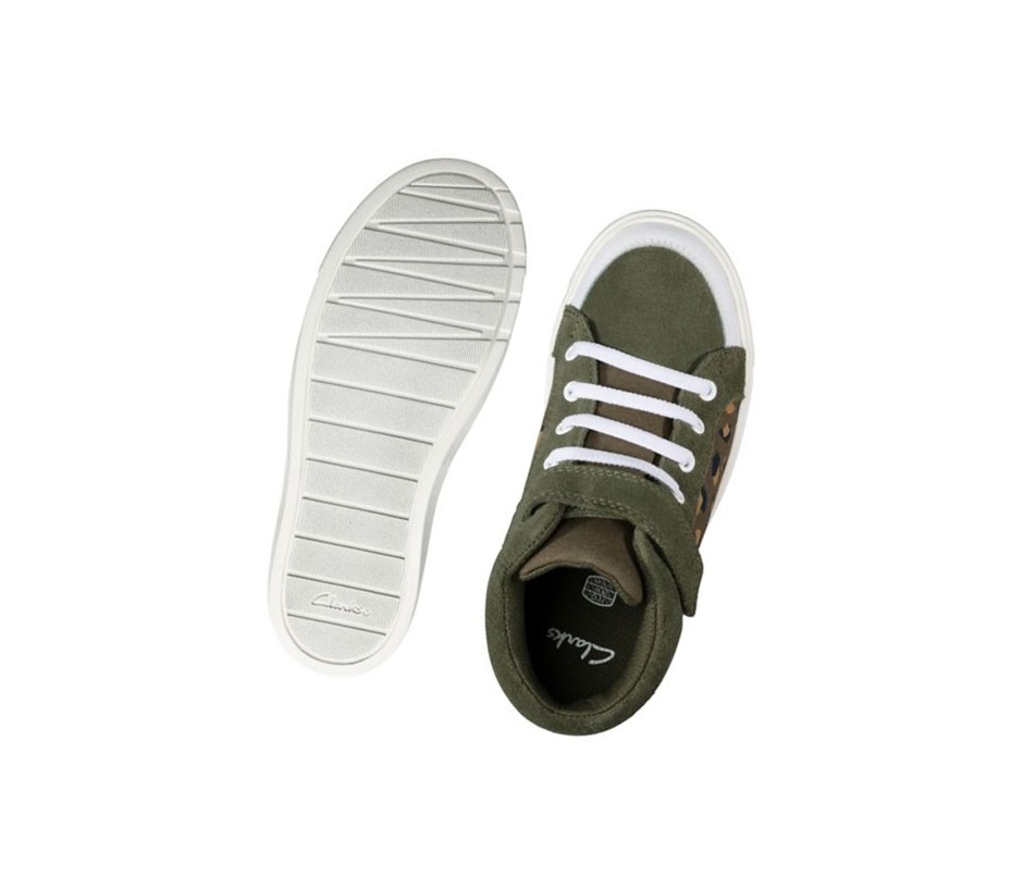 Chaussures Casual Clarks City Hop Fille Vert Olive Camouflage | JLAX41258