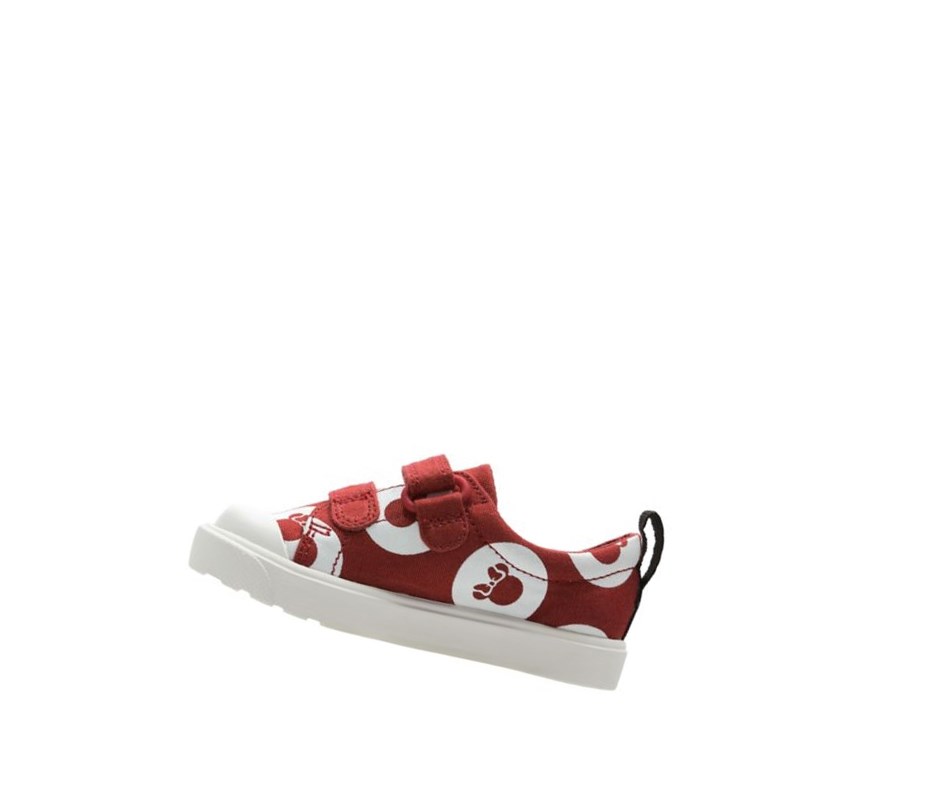 Chaussures Casual Clarks City Polka Lo Fille Rouge | PHXO34298