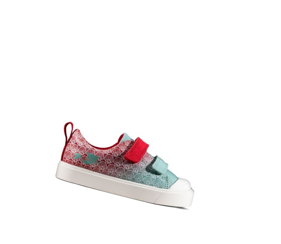 Chaussures Casual Clarks City Shell Fille Rouge | POET01937